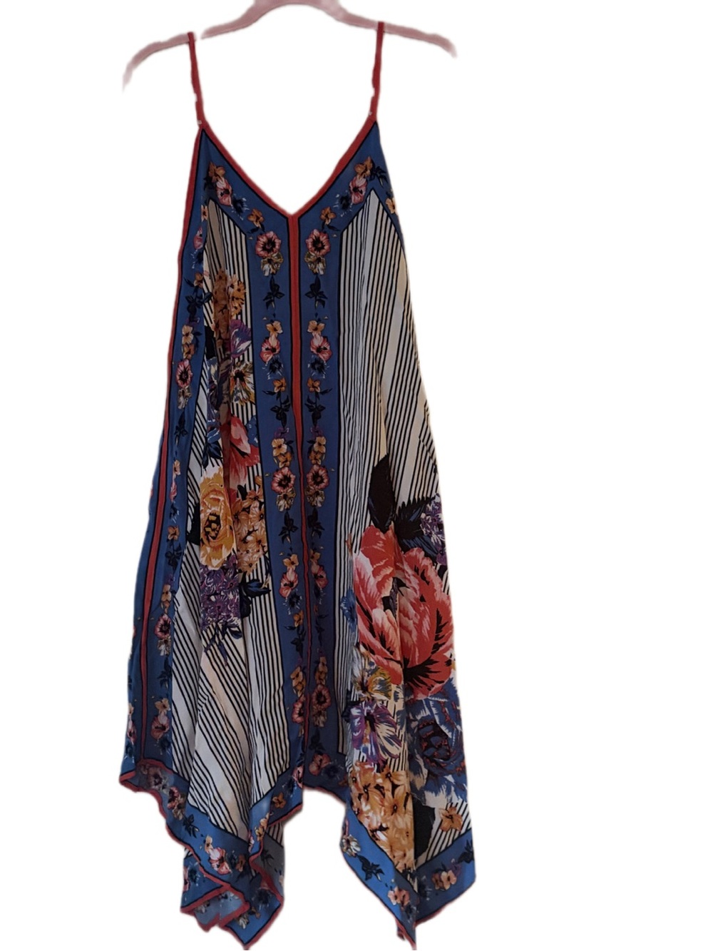 Flying Tomato Blue and Red Floral Patterned Dress NWOT
